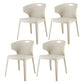Contemporary Style Plastic Dining Room Chair Multicolor Wingback Side Chair Off-White 4 Piece Set Clearhalo ' kitchen&dining_furn' 'Dining Chairs' 'Dining Tables & Seating' 'dining_chair' 'furn' 'furn_dining_chair' 'Furniture' 'furniture_dining_chair' 'Kitchen & Dining Furniture' 'kitchen' 3484377