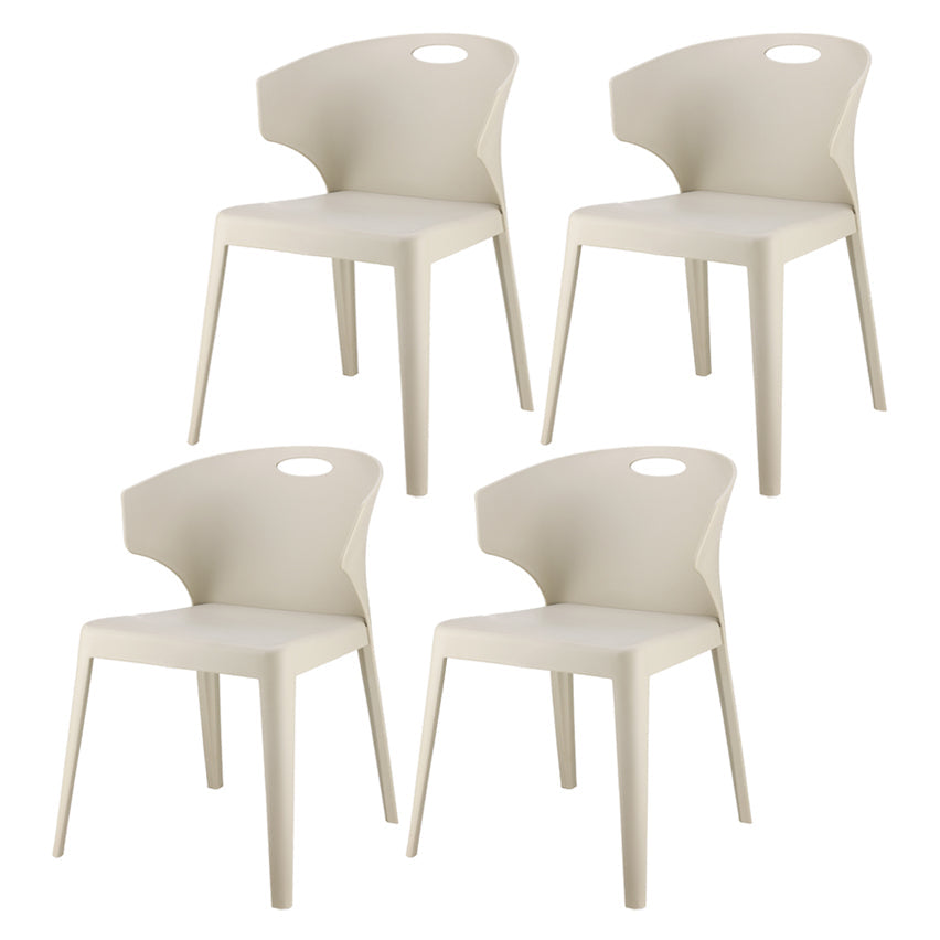Contemporary Style Plastic Dining Room Chair Multicolor Wingback Side Chair Off-White 4 Piece Set Clearhalo ' kitchen&dining_furn' 'Dining Chairs' 'Dining Tables & Seating' 'dining_chair' 'furn' 'furn_dining_chair' 'Furniture' 'furniture_dining_chair' 'Kitchen & Dining Furniture' 'kitchen' 3484377