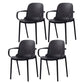 Modern Plastic Dining Armchair Chair Stackable Solid Back Dining Side Chair for Kitchen Black 4 Piece Set Clearhalo ' kitchen&dining_furn' 'Dining Chairs' 'Dining Tables & Seating' 'dining_chair' 'furn' 'furn_dining_chair' 'Furniture' 'furniture_dining_chair' 'Kitchen & Dining Furniture' 'kitchen' 3484382