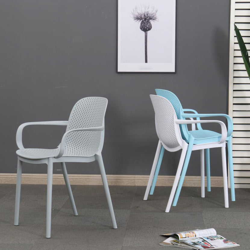 Modern Plastic Dining Armchair Chair Stackable Solid Back Dining Side Chair for Kitchen Clearhalo ' kitchen&dining_furn' 'Dining Chairs' 'Dining Tables & Seating' 'dining_chair' 'furn' 'furn_dining_chair' 'Furniture' 'furniture_dining_chair' 'Kitchen & Dining Furniture' 'kitchen' 3484383