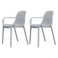 Modern Plastic Dining Armchair Chair Stackable Solid Back Dining Side Chair for Kitchen Grey 2 Piece Set Clearhalo ' kitchen&dining_furn' 'Dining Chairs' 'Dining Tables & Seating' 'dining_chair' 'furn' 'furn_dining_chair' 'Furniture' 'furniture_dining_chair' 'Kitchen & Dining Furniture' 'kitchen' 3484387