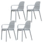 Modern Plastic Dining Armchair Chair Stackable Solid Back Dining Side Chair for Kitchen Grey 4 Piece Set Clearhalo ' kitchen&dining_furn' 'Dining Chairs' 'Dining Tables & Seating' 'dining_chair' 'furn' 'furn_dining_chair' 'Furniture' 'furniture_dining_chair' 'Kitchen & Dining Furniture' 'kitchen' 3484388