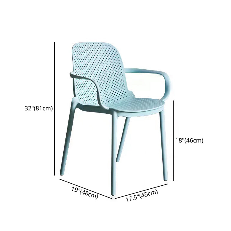 Modern Plastic Dining Armchair Chair Stackable Solid Back Dining Side Chair for Kitchen Clearhalo ' kitchen&dining_furn' 'Dining Chairs' 'Dining Tables & Seating' 'dining_chair' 'furn' 'furn_dining_chair' 'Furniture' 'furniture_dining_chair' 'Kitchen & Dining Furniture' 'kitchen' 3484389