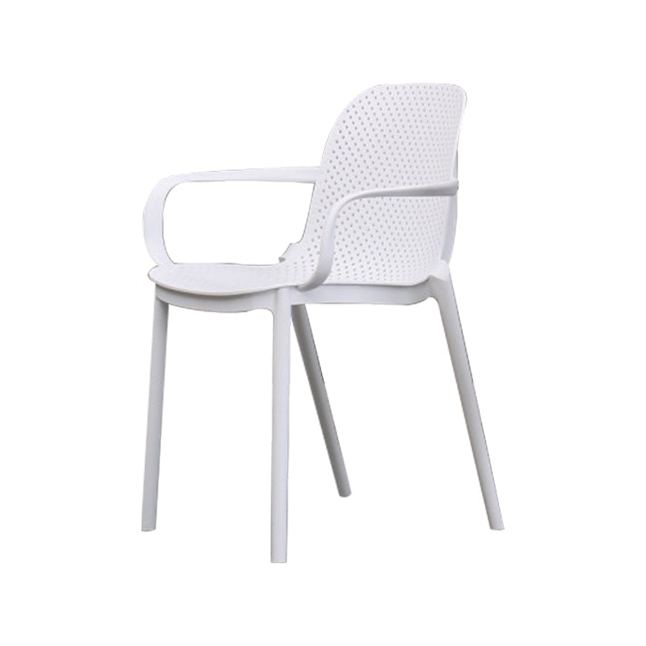 Modern Plastic Dining Armchair Chair Stackable Solid Back Dining Side Chair for Kitchen White 1 Piece Clearhalo ' kitchen&dining_furn' 'Dining Chairs' 'Dining Tables & Seating' 'dining_chair' 'furn' 'furn_dining_chair' 'Furniture' 'furniture_dining_chair' 'Kitchen & Dining Furniture' 'kitchen' 3484390