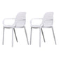 Modern Plastic Dining Armchair Chair Stackable Solid Back Dining Side Chair for Kitchen White 2 Piece Set Clearhalo ' kitchen&dining_furn' 'Dining Chairs' 'Dining Tables & Seating' 'dining_chair' 'furn' 'furn_dining_chair' 'Furniture' 'furniture_dining_chair' 'Kitchen & Dining Furniture' 'kitchen' 3484392