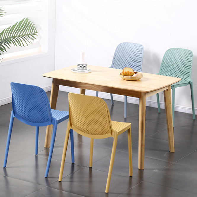 Modern Plastic Dining Armchair Chair Stackable Solid Back Dining Side Chair for Kitchen Clearhalo ' kitchen&dining_furn' 'Dining Chairs' 'Dining Tables & Seating' 'dining_chair' 'furn' 'furn_dining_chair' 'Furniture' 'furniture_dining_chair' 'Kitchen & Dining Furniture' 'kitchen' 3484393
