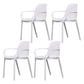 Modern Plastic Dining Armchair Chair Stackable Solid Back Dining Side Chair for Kitchen White 4 Piece Set Clearhalo ' kitchen&dining_furn' 'Dining Chairs' 'Dining Tables & Seating' 'dining_chair' 'furn' 'furn_dining_chair' 'Furniture' 'furniture_dining_chair' 'Kitchen & Dining Furniture' 'kitchen' 3484394