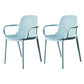 Modern Plastic Dining Armchair Chair Stackable Solid Back Dining Side Chair for Kitchen Blue 2 Piece Set Clearhalo ' kitchen&dining_furn' 'Dining Chairs' 'Dining Tables & Seating' 'dining_chair' 'furn' 'furn_dining_chair' 'Furniture' 'furniture_dining_chair' 'Kitchen & Dining Furniture' 'kitchen' 3484396