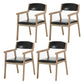 Contemporary Dining Chair 18'' Wide Open Arm Chair with 4 Wood Legs for Home Use Black Faux Leather 4 Piece Set Clearhalo ' kitchen&dining_furn' 'Dining Chairs' 'Dining Tables & Seating' 'dining_chair' 'furn' 'furn_dining_chair' 'Furniture' 'furniture_dining_chair' 'Kitchen & Dining Furniture' 'kitchen' 3484403