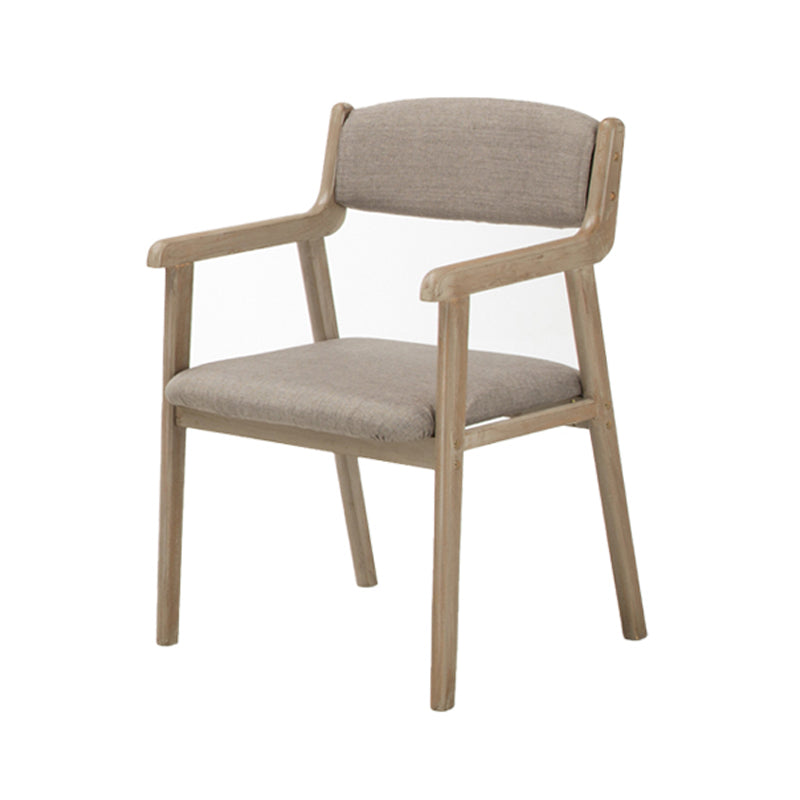 Contemporary Dining Chair 18'' Wide Open Arm Chair with 4 Wood Legs for Home Use Grey Linen 1 Piece Clearhalo ' kitchen&dining_furn' 'Dining Chairs' 'Dining Tables & Seating' 'dining_chair' 'furn' 'furn_dining_chair' 'Furniture' 'furniture_dining_chair' 'Kitchen & Dining Furniture' 'kitchen' 3484404
