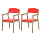 Contemporary Dining Chair 18'' Wide Open Arm Chair with 4 Wood Legs for Home Use Red Faux Leather 2 Piece Set Clearhalo ' kitchen&dining_furn' 'Dining Chairs' 'Dining Tables & Seating' 'dining_chair' 'furn' 'furn_dining_chair' 'Furniture' 'furniture_dining_chair' 'Kitchen & Dining Furniture' 'kitchen' 3484413