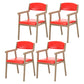 Contemporary Dining Chair 18'' Wide Open Arm Chair with 4 Wood Legs for Home Use Red Faux Leather 4 Piece Set Clearhalo ' kitchen&dining_furn' 'Dining Chairs' 'Dining Tables & Seating' 'dining_chair' 'furn' 'furn_dining_chair' 'Furniture' 'furniture_dining_chair' 'Kitchen & Dining Furniture' 'kitchen' 3484415