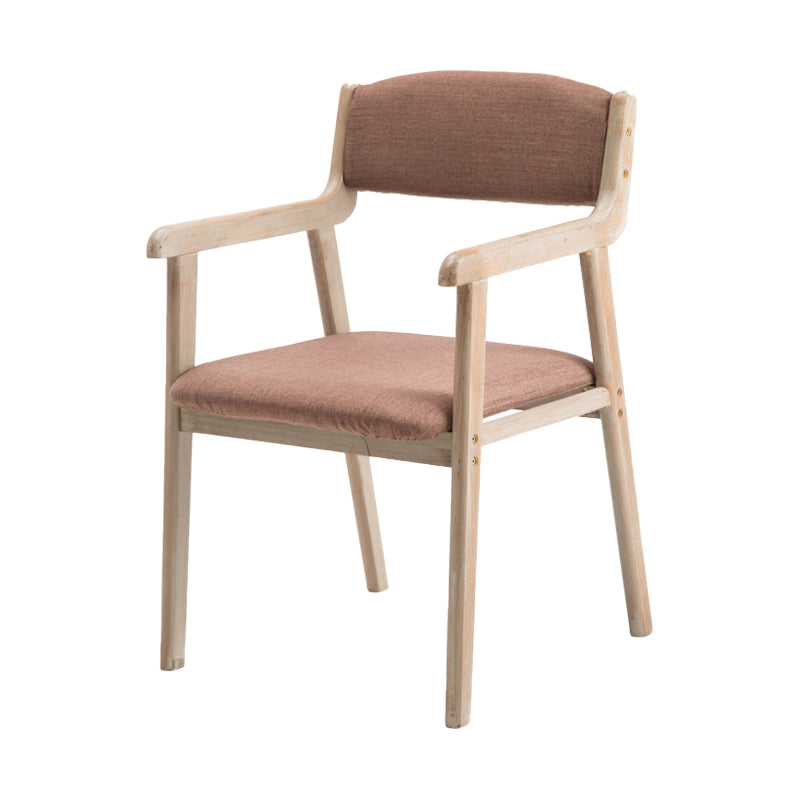 Contemporary Dining Chair 18'' Wide Open Arm Chair with 4 Wood Legs for Home Use Brown Linen 1 Piece Clearhalo ' kitchen&dining_furn' 'Dining Chairs' 'Dining Tables & Seating' 'dining_chair' 'furn' 'furn_dining_chair' 'Furniture' 'furniture_dining_chair' 'Kitchen & Dining Furniture' 'kitchen' 3484416
