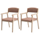 Contemporary Dining Chair 18'' Wide Open Arm Chair with 4 Wood Legs for Home Use Brown Linen 2 Piece Set Clearhalo ' kitchen&dining_furn' 'Dining Chairs' 'Dining Tables & Seating' 'dining_chair' 'furn' 'furn_dining_chair' 'Furniture' 'furniture_dining_chair' 'Kitchen & Dining Furniture' 'kitchen' 3484418