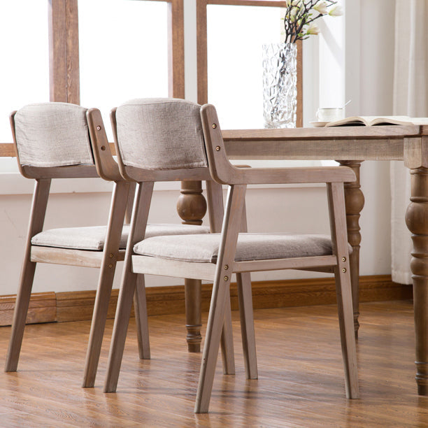 Contemporary Dining Chair 18'' Wide Open Arm Chair with 4 Wood Legs for Home Use Clearhalo ' kitchen&dining_furn' 'Dining Chairs' 'Dining Tables & Seating' 'dining_chair' 'furn' 'furn_dining_chair' 'Furniture' 'furniture_dining_chair' 'Kitchen & Dining Furniture' 'kitchen' 3484420