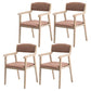 Contemporary Dining Chair 18'' Wide Open Arm Chair with 4 Wood Legs for Home Use Brown Linen 4 Piece Set Clearhalo ' kitchen&dining_furn' 'Dining Chairs' 'Dining Tables & Seating' 'dining_chair' 'furn' 'furn_dining_chair' 'Furniture' 'furniture_dining_chair' 'Kitchen & Dining Furniture' 'kitchen' 3484421