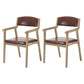 Contemporary Dining Chair 18'' Wide Open Arm Chair with 4 Wood Legs for Home Use Brown Faux Leather 2 Piece Set Clearhalo ' kitchen&dining_furn' 'Dining Chairs' 'Dining Tables & Seating' 'dining_chair' 'furn' 'furn_dining_chair' 'Furniture' 'furniture_dining_chair' 'Kitchen & Dining Furniture' 'kitchen' 3484423