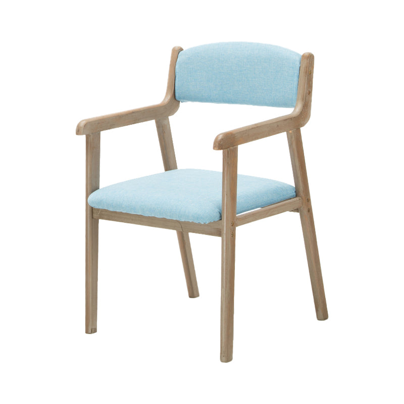 Contemporary Dining Chair 18'' Wide Open Arm Chair with 4 Wood Legs for Home Use Sky Blue Linen 1 Piece Clearhalo ' kitchen&dining_furn' 'Dining Chairs' 'Dining Tables & Seating' 'dining_chair' 'furn' 'furn_dining_chair' 'Furniture' 'furniture_dining_chair' 'Kitchen & Dining Furniture' 'kitchen' 3484425