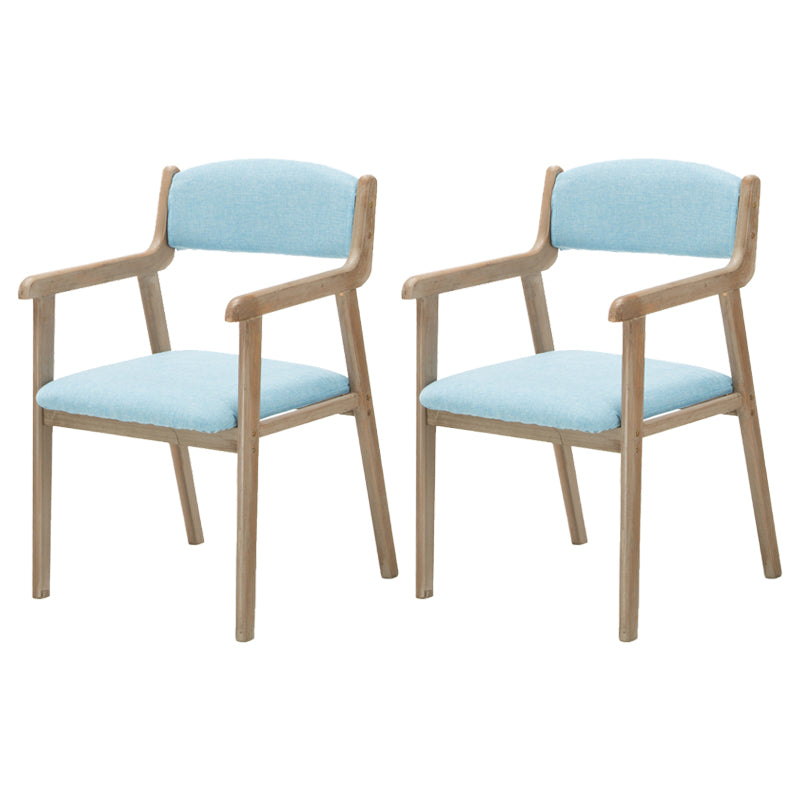 Contemporary Dining Chair 18'' Wide Open Arm Chair with 4 Wood Legs for Home Use Sky Blue Linen 2 Piece Set Clearhalo ' kitchen&dining_furn' 'Dining Chairs' 'Dining Tables & Seating' 'dining_chair' 'furn' 'furn_dining_chair' 'Furniture' 'furniture_dining_chair' 'Kitchen & Dining Furniture' 'kitchen' 3484426