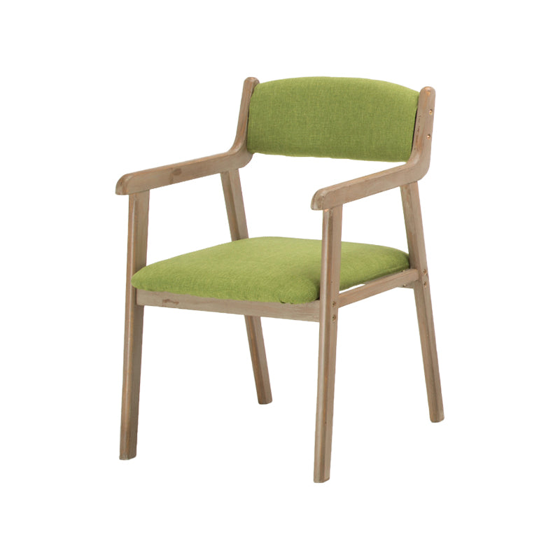 Contemporary Dining Chair 18'' Wide Open Arm Chair with 4 Wood Legs for Home Use Green Linen 1 Piece Clearhalo ' kitchen&dining_furn' 'Dining Chairs' 'Dining Tables & Seating' 'dining_chair' 'furn' 'furn_dining_chair' 'Furniture' 'furniture_dining_chair' 'Kitchen & Dining Furniture' 'kitchen' 3484428