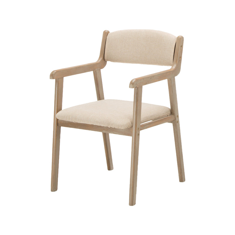 Contemporary Dining Chair 18'' Wide Open Arm Chair with 4 Wood Legs for Home Use Khaki Linen 1 Piece Clearhalo ' kitchen&dining_furn' 'Dining Chairs' 'Dining Tables & Seating' 'dining_chair' 'furn' 'furn_dining_chair' 'Furniture' 'furniture_dining_chair' 'Kitchen & Dining Furniture' 'kitchen' 3484431
