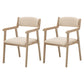 Contemporary Dining Chair 18'' Wide Open Arm Chair with 4 Wood Legs for Home Use Khaki Linen 2 Piece Set Clearhalo ' kitchen&dining_furn' 'Dining Chairs' 'Dining Tables & Seating' 'dining_chair' 'furn' 'furn_dining_chair' 'Furniture' 'furniture_dining_chair' 'Kitchen & Dining Furniture' 'kitchen' 3484432