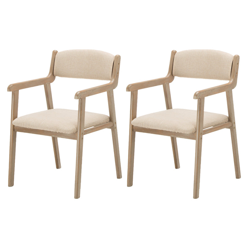 Contemporary Dining Chair 18'' Wide Open Arm Chair with 4 Wood Legs for Home Use Khaki Linen 2 Piece Set Clearhalo ' kitchen&dining_furn' 'Dining Chairs' 'Dining Tables & Seating' 'dining_chair' 'furn' 'furn_dining_chair' 'Furniture' 'furniture_dining_chair' 'Kitchen & Dining Furniture' 'kitchen' 3484432
