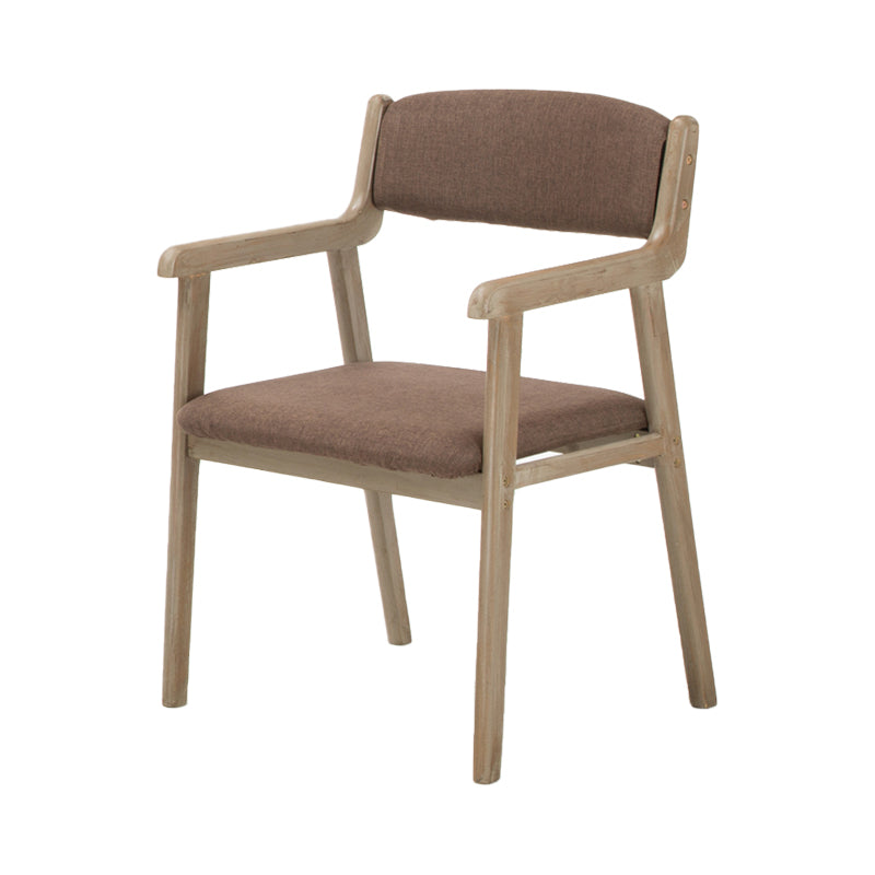 Contemporary Dining Chair 18'' Wide Open Arm Chair with 4 Wood Legs for Home Use Coffee Linen 1 Piece Clearhalo ' kitchen&dining_furn' 'Dining Chairs' 'Dining Tables & Seating' 'dining_chair' 'furn' 'furn_dining_chair' 'Furniture' 'furniture_dining_chair' 'Kitchen & Dining Furniture' 'kitchen' 3484437