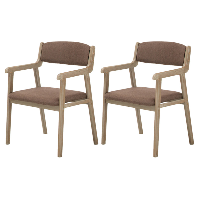 Contemporary Dining Chair 18'' Wide Open Arm Chair with 4 Wood Legs for Home Use Coffee Linen 2 Piece Set Clearhalo ' kitchen&dining_furn' 'Dining Chairs' 'Dining Tables & Seating' 'dining_chair' 'furn' 'furn_dining_chair' 'Furniture' 'furniture_dining_chair' 'Kitchen & Dining Furniture' 'kitchen' 3484438