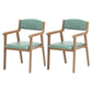 Contemporary Dining Chair 18'' Wide Open Arm Chair with 4 Wood Legs for Home Use Lake Blue Faux Leather 2 Piece Set Clearhalo ' kitchen&dining_furn' 'Dining Chairs' 'Dining Tables & Seating' 'dining_chair' 'furn' 'furn_dining_chair' 'Furniture' 'furniture_dining_chair' 'Kitchen & Dining Furniture' 'kitchen' 3484441