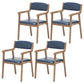 Contemporary Dining Chair 18'' Wide Open Arm Chair with 4 Wood Legs for Home Use Royal Blue Faux Leather 4 Piece Set Clearhalo ' kitchen&dining_furn' 'Dining Chairs' 'Dining Tables & Seating' 'dining_chair' 'furn' 'furn_dining_chair' 'Furniture' 'furniture_dining_chair' 'Kitchen & Dining Furniture' 'kitchen' 3484445