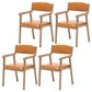 Contemporary Dining Chair 18'' Wide Open Arm Chair with 4 Wood Legs for Home Use Orange Faux Leather 4 Piece Set Clearhalo ' kitchen&dining_furn' 'Dining Chairs' 'Dining Tables & Seating' 'dining_chair' 'furn' 'furn_dining_chair' 'Furniture' 'furniture_dining_chair' 'Kitchen & Dining Furniture' 'kitchen' 3484451