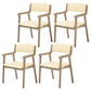 Contemporary Dining Chair 18'' Wide Open Arm Chair with 4 Wood Legs for Home Use Beige Faux Leather 4 Piece Set Clearhalo ' kitchen&dining_furn' 'Dining Chairs' 'Dining Tables & Seating' 'dining_chair' 'furn' 'furn_dining_chair' 'Furniture' 'furniture_dining_chair' 'Kitchen & Dining Furniture' 'kitchen' 3484454