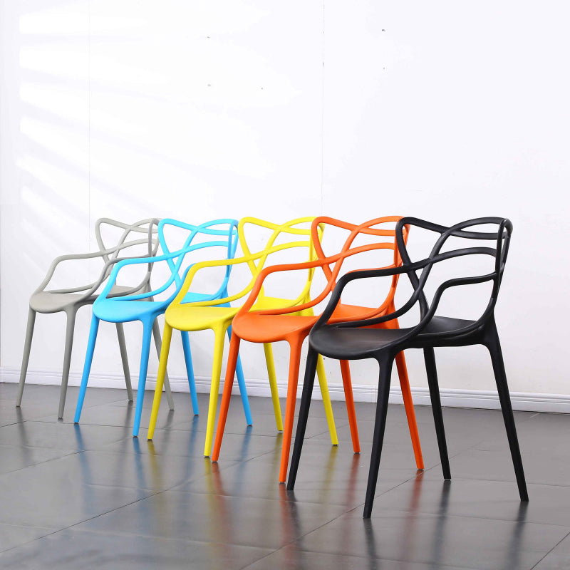 Nordic Plastic Open Back Dining Side Chair 33"H Dining Chair for Restaurant Clearhalo ' kitchen&dining_furn' 'Dining Chairs' 'Dining Tables & Seating' 'dining_chair' 'furn' 'furn_dining_chair' 'Furniture' 'furniture_dining_chair' 'Kitchen & Dining Furniture' 'kitchen' 3484457