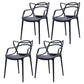 Nordic Plastic Open Back Dining Side Chair 33"H Dining Chair for Restaurant Black 4 Piece Set Clearhalo ' kitchen&dining_furn' 'Dining Chairs' 'Dining Tables & Seating' 'dining_chair' 'furn' 'furn_dining_chair' 'Furniture' 'furniture_dining_chair' 'Kitchen & Dining Furniture' 'kitchen' 3484458