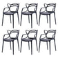 Nordic Plastic Open Back Dining Side Chair 33"H Dining Chair for Restaurant Black 6 Piece Set Clearhalo ' kitchen&dining_furn' 'Dining Chairs' 'Dining Tables & Seating' 'dining_chair' 'furn' 'furn_dining_chair' 'Furniture' 'furniture_dining_chair' 'Kitchen & Dining Furniture' 'kitchen' 3484460
