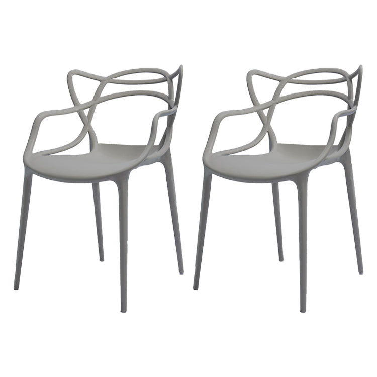 Nordic Plastic Open Back Dining Side Chair 33"H Dining Chair for Restaurant Grey 2 Piece Set Clearhalo ' kitchen&dining_furn' 'Dining Chairs' 'Dining Tables & Seating' 'dining_chair' 'furn' 'furn_dining_chair' 'Furniture' 'furniture_dining_chair' 'Kitchen & Dining Furniture' 'kitchen' 3484462