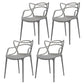 Nordic Plastic Open Back Dining Side Chair 33"H Dining Chair for Restaurant Grey 4 Piece Set Clearhalo ' kitchen&dining_furn' 'Dining Chairs' 'Dining Tables & Seating' 'dining_chair' 'furn' 'furn_dining_chair' 'Furniture' 'furniture_dining_chair' 'Kitchen & Dining Furniture' 'kitchen' 3484463