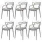 Nordic Plastic Open Back Dining Side Chair 33"H Dining Chair for Restaurant Grey 6 Piece Set Clearhalo ' kitchen&dining_furn' 'Dining Chairs' 'Dining Tables & Seating' 'dining_chair' 'furn' 'furn_dining_chair' 'Furniture' 'furniture_dining_chair' 'Kitchen & Dining Furniture' 'kitchen' 3484465