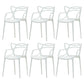 Nordic Plastic Open Back Dining Side Chair 33"H Dining Chair for Restaurant White 6 Piece Set Clearhalo ' kitchen&dining_furn' 'Dining Chairs' 'Dining Tables & Seating' 'dining_chair' 'furn' 'furn_dining_chair' 'Furniture' 'furniture_dining_chair' 'Kitchen & Dining Furniture' 'kitchen' 3484471