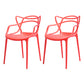 Nordic Plastic Open Back Dining Side Chair 33"H Dining Chair for Restaurant Red 2 Piece Set Clearhalo ' kitchen&dining_furn' 'Dining Chairs' 'Dining Tables & Seating' 'dining_chair' 'furn' 'furn_dining_chair' 'Furniture' 'furniture_dining_chair' 'Kitchen & Dining Furniture' 'kitchen' 3484473