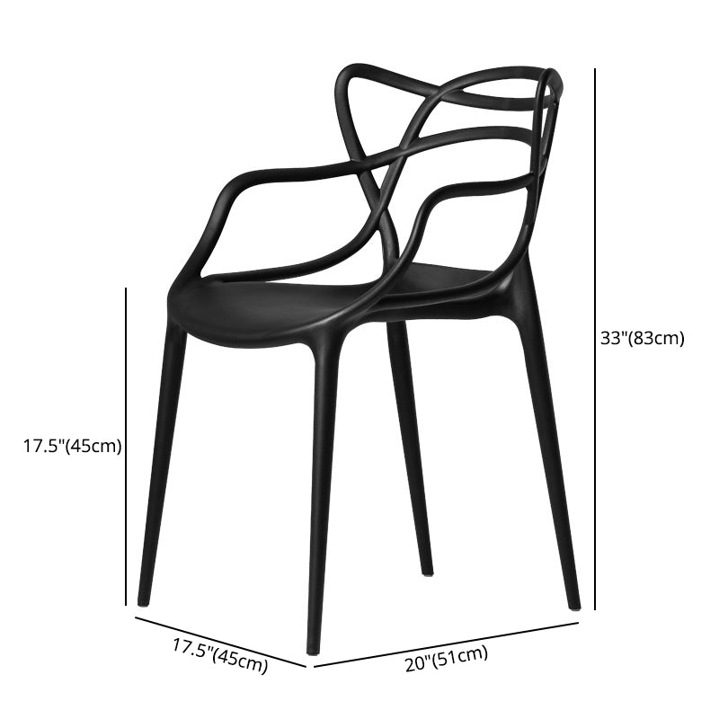 Nordic Plastic Open Back Dining Side Chair 33"H Dining Chair for Restaurant Clearhalo ' kitchen&dining_furn' 'Dining Chairs' 'Dining Tables & Seating' 'dining_chair' 'furn' 'furn_dining_chair' 'Furniture' 'furniture_dining_chair' 'Kitchen & Dining Furniture' 'kitchen' 3484474