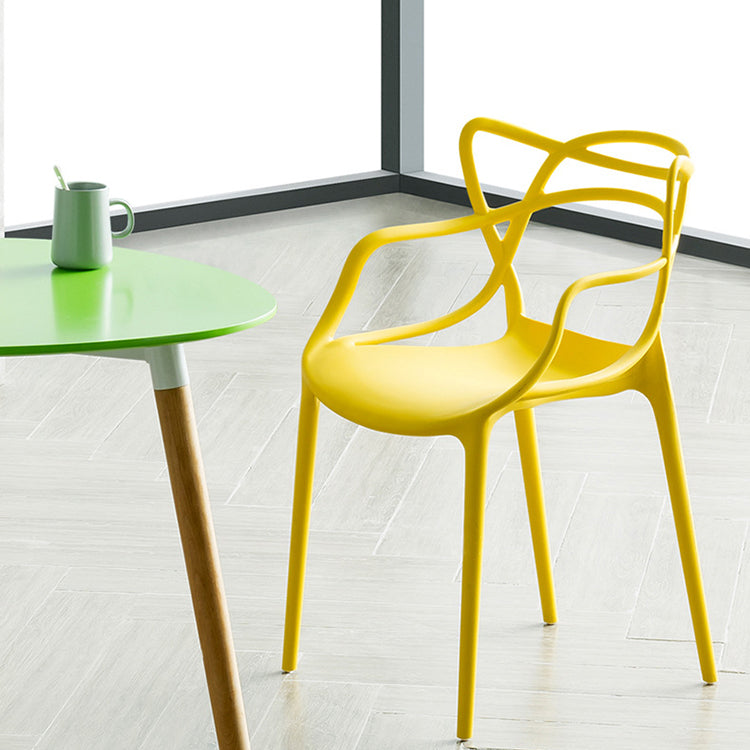 Nordic Plastic Open Back Dining Side Chair 33"H Dining Chair for Restaurant Clearhalo ' kitchen&dining_furn' 'Dining Chairs' 'Dining Tables & Seating' 'dining_chair' 'furn' 'furn_dining_chair' 'Furniture' 'furniture_dining_chair' 'Kitchen & Dining Furniture' 'kitchen' 3484476