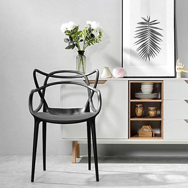 Nordic Plastic Open Back Dining Side Chair 33"H Dining Chair for Restaurant Clearhalo ' kitchen&dining_furn' 'Dining Chairs' 'Dining Tables & Seating' 'dining_chair' 'furn' 'furn_dining_chair' 'Furniture' 'furniture_dining_chair' 'Kitchen & Dining Furniture' 'kitchen' 3484479