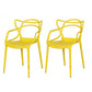 Nordic Plastic Open Back Dining Side Chair 33"H Dining Chair for Restaurant Yellow 2 Piece Set Clearhalo ' kitchen&dining_furn' 'Dining Chairs' 'Dining Tables & Seating' 'dining_chair' 'furn' 'furn_dining_chair' 'Furniture' 'furniture_dining_chair' 'Kitchen & Dining Furniture' 'kitchen' 3484480