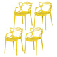 Nordic Plastic Open Back Dining Side Chair 33"H Dining Chair for Restaurant Yellow 4 Piece Set Clearhalo ' kitchen&dining_furn' 'Dining Chairs' 'Dining Tables & Seating' 'dining_chair' 'furn' 'furn_dining_chair' 'Furniture' 'furniture_dining_chair' 'Kitchen & Dining Furniture' 'kitchen' 3484481