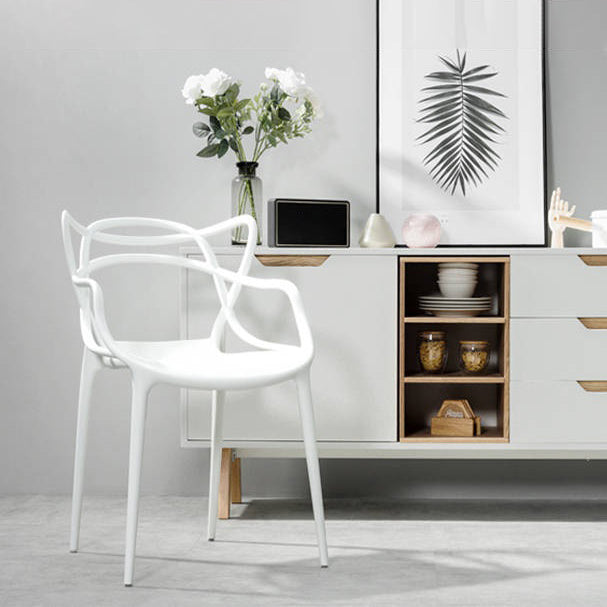 Nordic Plastic Open Back Dining Side Chair 33"H Dining Chair for Restaurant Clearhalo ' kitchen&dining_furn' 'Dining Chairs' 'Dining Tables & Seating' 'dining_chair' 'furn' 'furn_dining_chair' 'Furniture' 'furniture_dining_chair' 'Kitchen & Dining Furniture' 'kitchen' 3484482