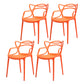 Nordic Plastic Open Back Dining Side Chair 33"H Dining Chair for Restaurant Orange 4 Piece Set Clearhalo ' kitchen&dining_furn' 'Dining Chairs' 'Dining Tables & Seating' 'dining_chair' 'furn' 'furn_dining_chair' 'Furniture' 'furniture_dining_chair' 'Kitchen & Dining Furniture' 'kitchen' 3484486