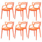 Nordic Plastic Open Back Dining Side Chair 33"H Dining Chair for Restaurant Orange 6 Piece Set Clearhalo ' kitchen&dining_furn' 'Dining Chairs' 'Dining Tables & Seating' 'dining_chair' 'furn' 'furn_dining_chair' 'Furniture' 'furniture_dining_chair' 'Kitchen & Dining Furniture' 'kitchen' 3484487