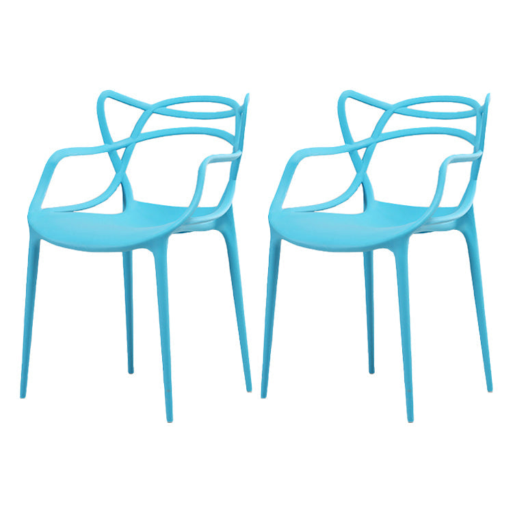 Nordic Plastic Open Back Dining Side Chair 33"H Dining Chair for Restaurant Blue 2 Piece Set Clearhalo ' kitchen&dining_furn' 'Dining Chairs' 'Dining Tables & Seating' 'dining_chair' 'furn' 'furn_dining_chair' 'Furniture' 'furniture_dining_chair' 'Kitchen & Dining Furniture' 'kitchen' 3484488